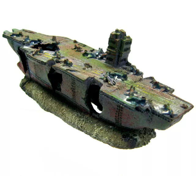 Aircraft Carrier Cave Aquarium Decorations - Warship Battleship Ship Fish Tank