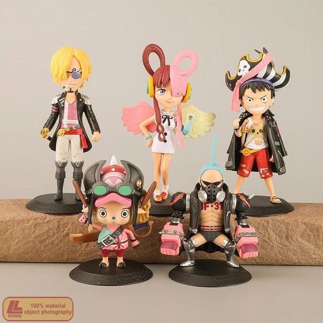 ANIME ONE PIECE Film Red Uta Luffy Sanji 5Pcs Q Ver. Figure Statue Toy