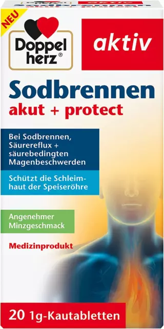 Doppelherz Sodbrennen Akut + Protect - Medizinprodukt Bei Sodbrennen, Säurereflu