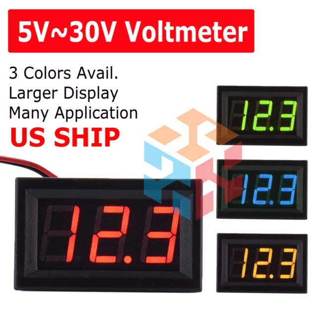 Mini Blue DC 0-30V LED Display Digital Voltage Voltmeter Panel