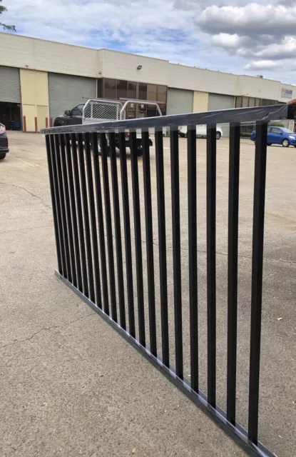 Square Tube  Aluminium Pool /Garden Fence Panel - Black  Front Fencing 2.4x1.2