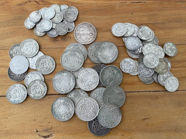 Australian Coins Bulk Lot Florins Shillings Sixpence Three Pence  Mixed Dates