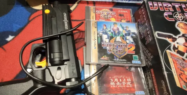 Boxed Virtua Cop Special Pack Bundle 3 Games + Virtua Gun Sega Saturn Jap Import