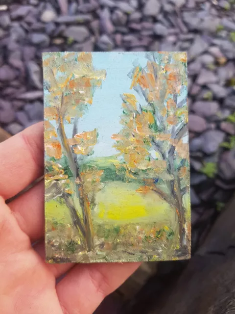 S.Durrans Collectable Original ACEO Oil Painting Autumn