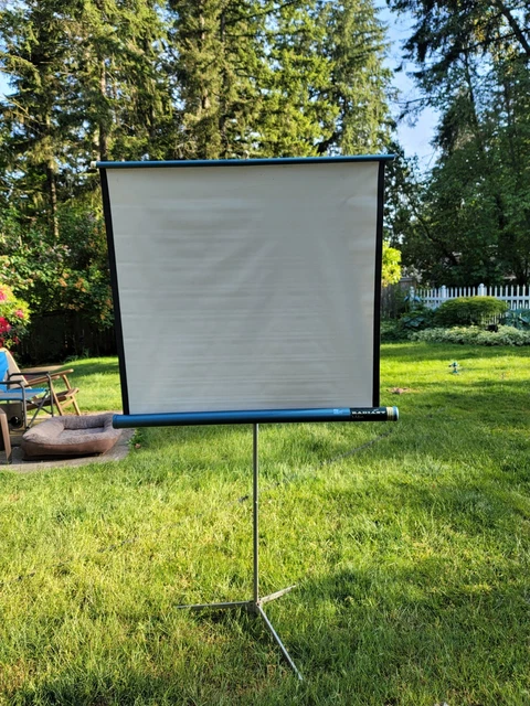 Vtg Radiant Meteor Portable Projector Screen 38" x 38" Hyflect Glass Beaded