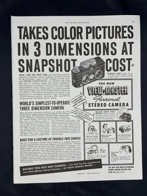 Anuncio de revista* - 1952 - cámara estéreo View-Master
