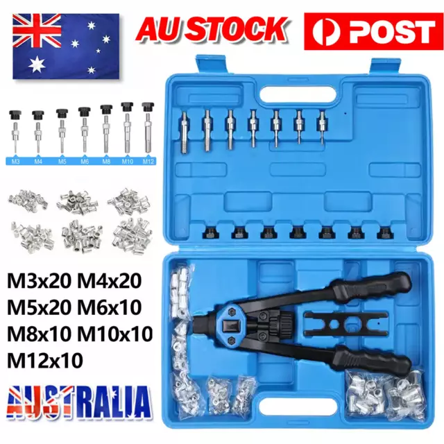 Nutsert Tool Heavy Duty Nutsert Gun M3-12 Nut Rivet Riveter Nutsert Kit Rivnut