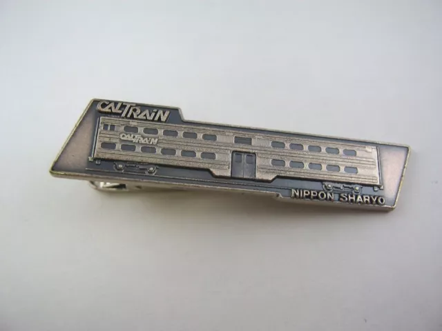 Rare Vintage Advertising Tie Clip CALTRAIN NIPPON SHARYO Train Rail