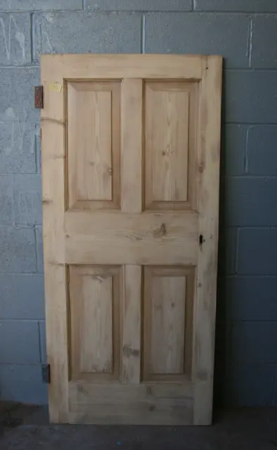 Reclaimed 29 1/2" x 65"  Pine Victorian Door 4 Panel Internal Door  ref 52D