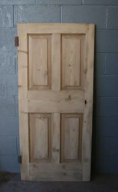 Reclaimed 29 1/2" x 65"  Pine Victorian Door 4 Panel Internal Door  ref 52D