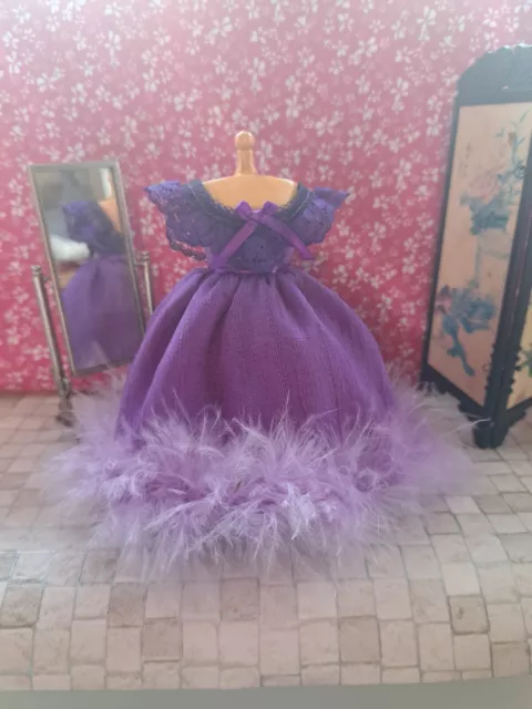 12th scale dolls house Pretty Silk Dress, Ball Gown, bridesmaid -fit 1/12 doll