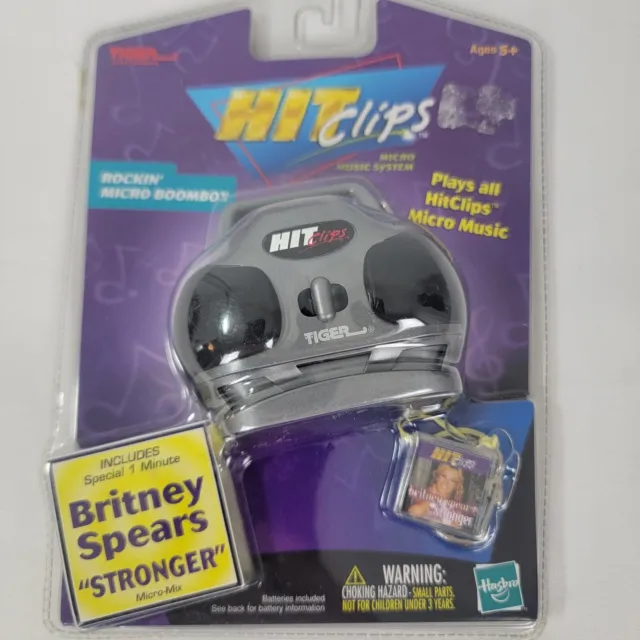 Hit Clips Rockin' Micro Boombox mix Britney Spears STRONGER 2001 gray NEW 1 min