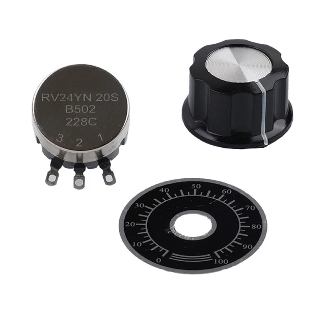 Potentiomètre en carbone - conique rotatif avec diamètre avec bouton RV24YN 20