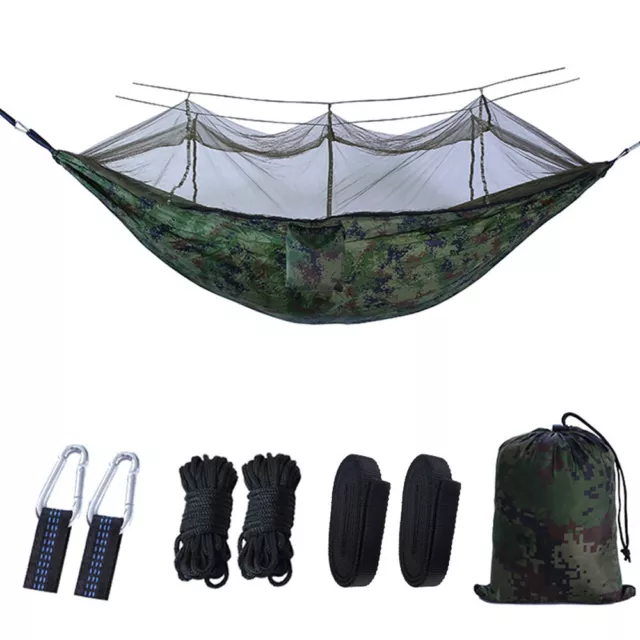 Portable Two People Camping Hammock With Mosquito Net for Backyard Garden