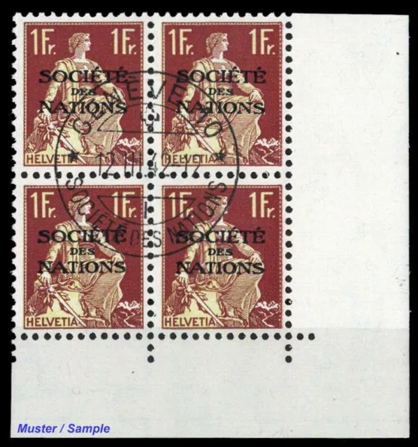 1922, Schweiz Völkerbund SDN, 12 z Eck, cto - 2262149