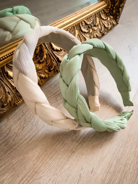 Lot of 6 NEW Handmade Wide Padded Breaded/Velvet/Pearl Hairbands Headbands