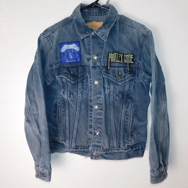 Levis Denim Jacket S 90s Metallica Motley Crue Pushead USA Made Custom Vintage