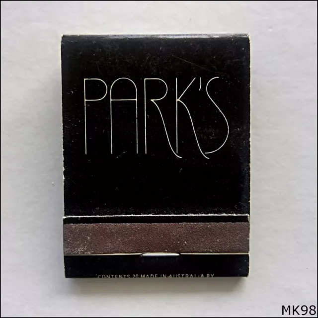 Park's Bistro Restaurant 50 PartSt South Melbourne 6903688 Matchbook (MK98)