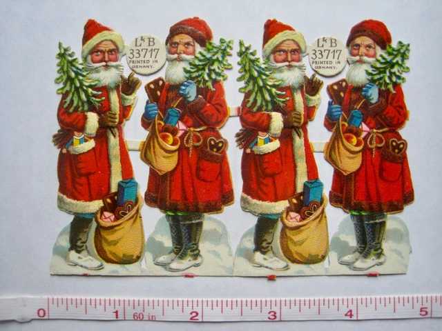 LOT of Antique Victorian Diecut  Santas  1890s-1900
