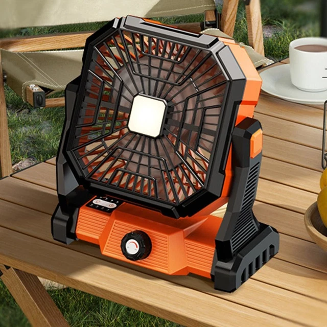 Desk Fan Solar Camping Fan For Greenhouse, 11000mAh Outdoor Solar