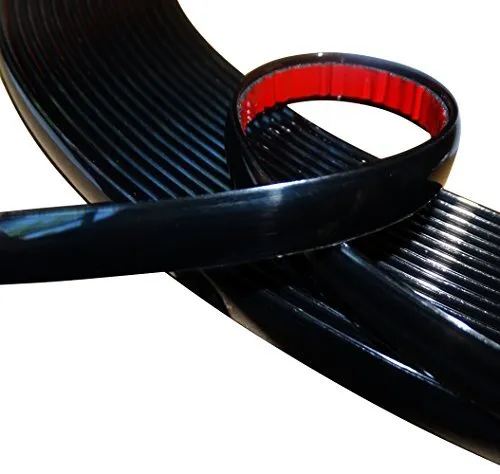 Aerzetix: 12mm 4.5m Bande Baguette adhésive Couleur Noir pour Auto Voiture Moto