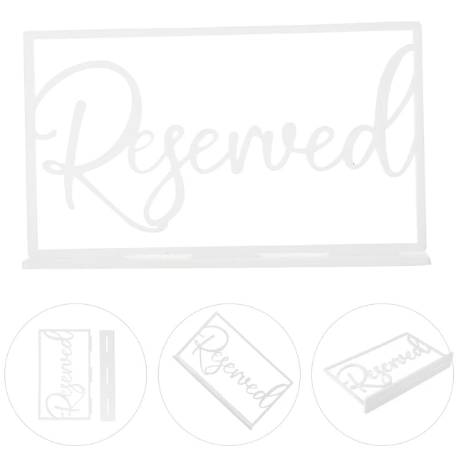 Acrylic Reserved Sign Party Reserved Table Sign Reserved Seats Sign for