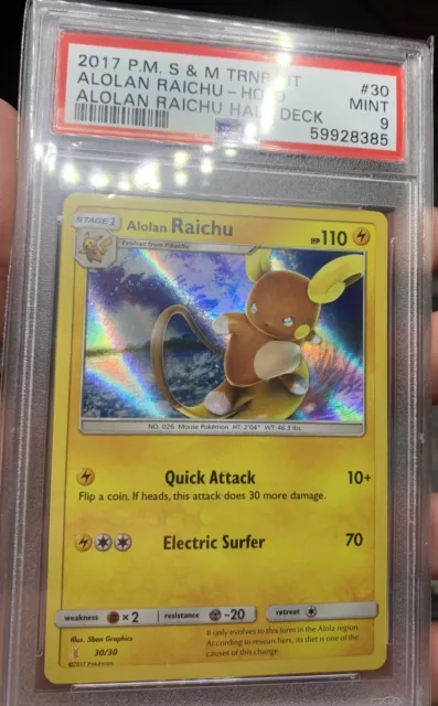 Pokémon TCG Alolan Raichu Sun & Moon Trainer Kit (Alolan Raichu & Lycanroc PSA 9