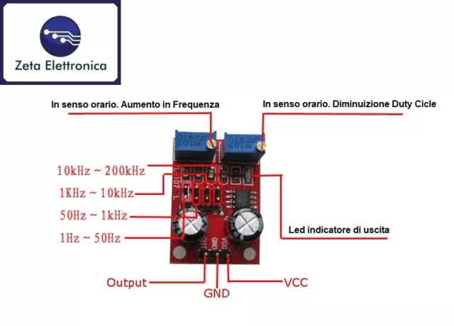 Módulo NE555 Generador de Impulsos Tales Onda Cuadrada Con Frecuencia Duty 2