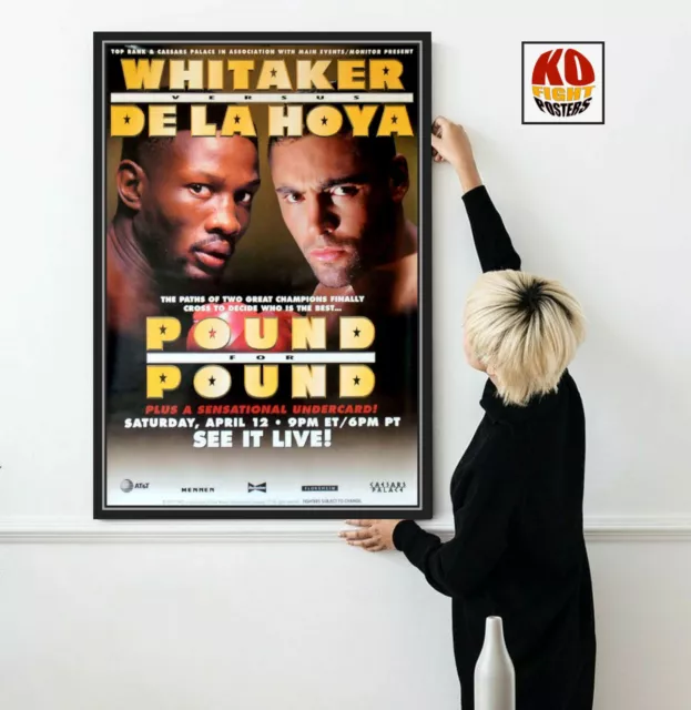 OSCAR DE LA HOYA vs PERNELL WHITAKER : Original CCTV Boxing Fight Poster 10D