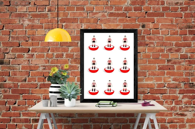 Sunderland FC Subbuteo Druck - Fußball Wandkunst, Geschenk, Geschenk, Black Cats Fans
