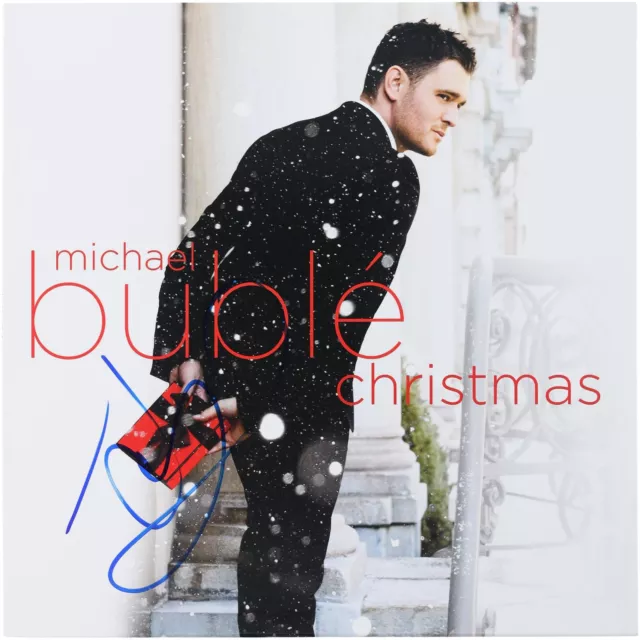 Michael Buble Christmas Autographed Album Signed in Blue Ink BAS