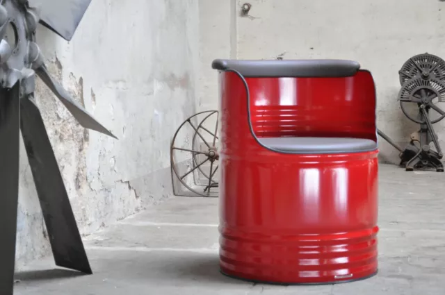 Fass Sessel Barrel 200 Liter Fass Stuhl Ölfass Fassmöbel - Farbe nach Wahl 2