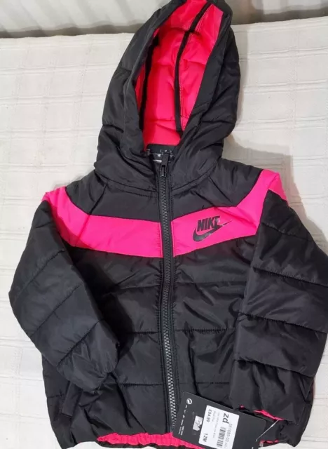 Nike Infant Baby Girls Filled Chevron Winter Puffer Jacket Age 12-18-24 Months