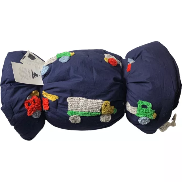 Pottery Barn Candlewick Trucks Sleeping Bag, Navy Blue, New with Tags.