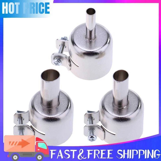 3pcs Stainless Steel Hot Air Nozzles for 858D 878D 898D Soldering Station