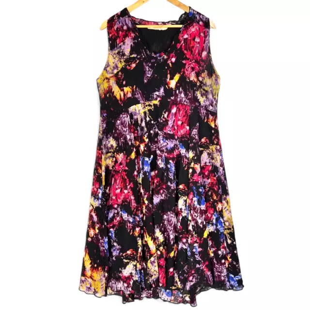 Virtuelle by TAKING SHAPE Dress Plus Size 14 Multicoloured Crinkle Flowy