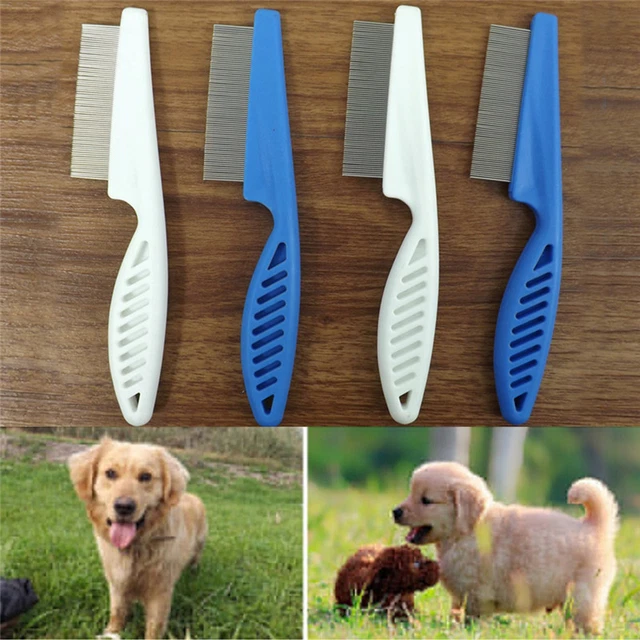 Cat Dog Metal Nit Head Hair Pet Lice Comb Fine Toothed Flea Flee HandleY_xi