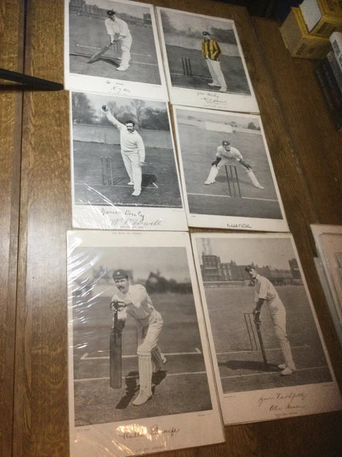 Book Of Cricket 1900 & 1906, Vintage Antique Prints Cricket Ephemera X6