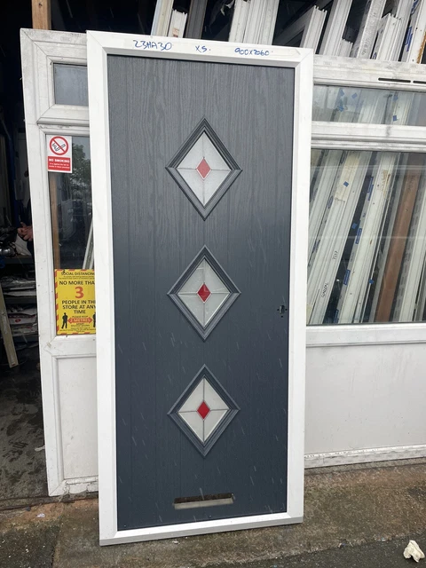 Ex Showroom Anthracite Grey Composite Door In a white Frame 900 x 2060 mm