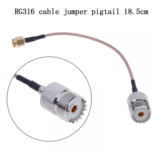 1Pc UHF SO239 female PL259 to SMA male plug crimp RG316 cable jumper pigtail/ ZT