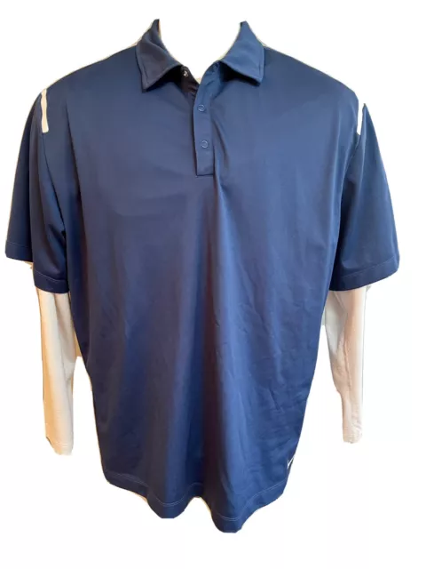 Camisa Polo Spandex Nike Golf Tour Performance Dri-Fit Manga Larga Xl Hombre Azul