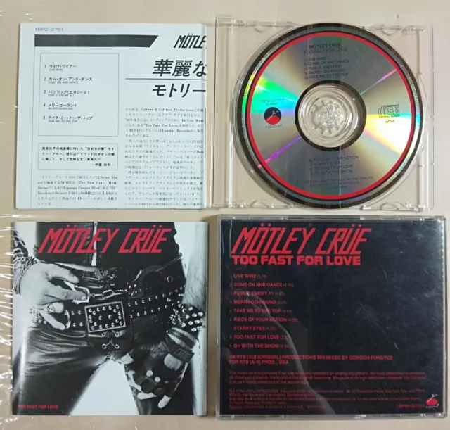 MOTLEY CRUE - Too Fast For Love - 1989 Japan CD (no obi)~ SIXX:A.M. , VINCE NEIL