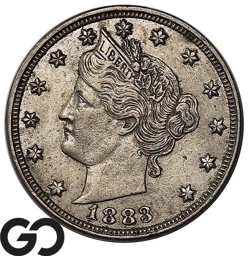 1883 Liberty Nickel, V Nickel, No Cents, ** Free Shipping!