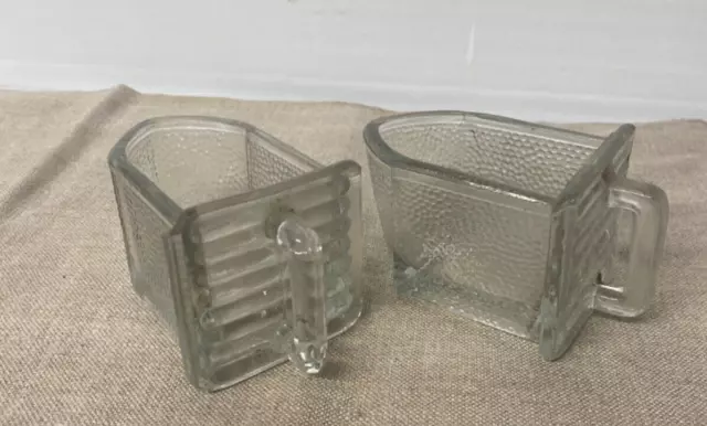 Ancien mini bac tiroir mouler en verre épais lot de 2 pièces🤩🤩🤩 🤩