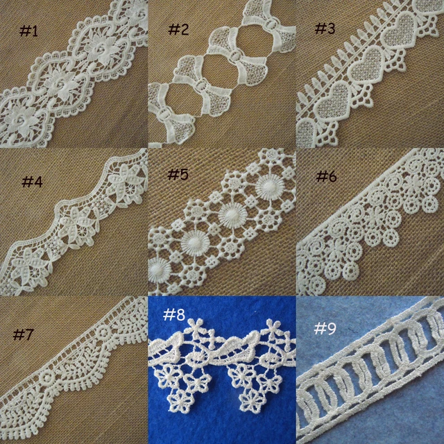 3 -7 Yards 1.5"- 3"  Wide Rayon Venise Vintage Victorian Floral Lace Ivory zhs13