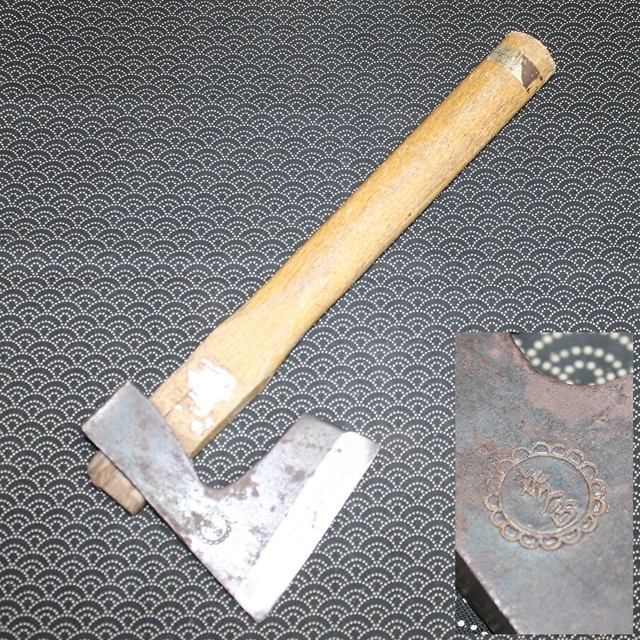 Vtg Japanisch Axe Beil Unterzeichnet Eisen Tischler Zubehör Holz 793g Aus c673
