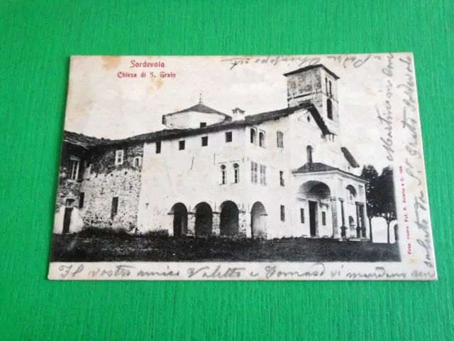 Cartolina Sordevolo ( Biella ) - Chiesa di S. Grato 1911