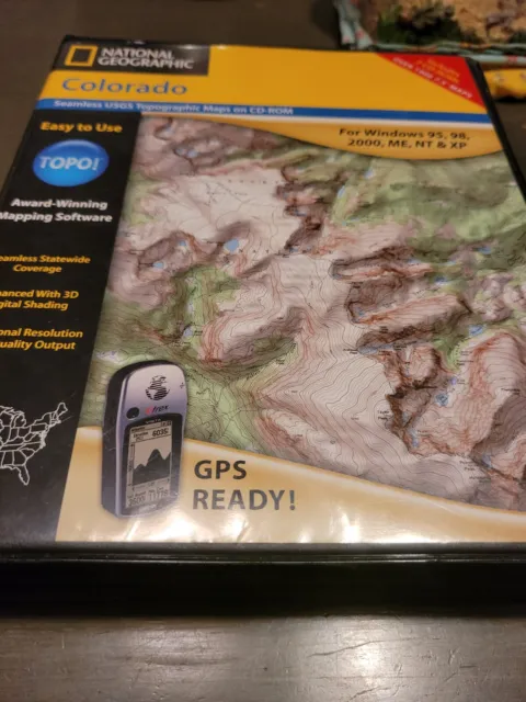 National Geographic Topo! COLORADO Map Software 2003 Windows XP Complete Set