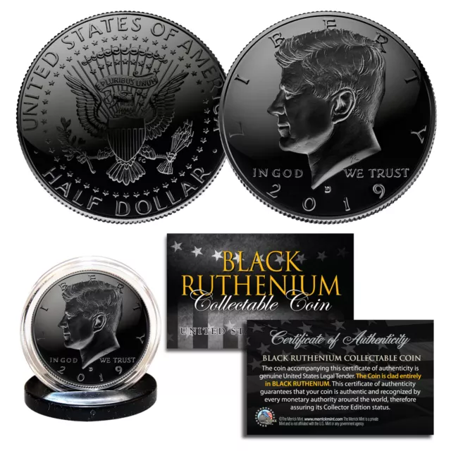 2020 BLACK RUTHENIUM JFK Kennedy Half Dollar U.S. Coin with COA (Denver Mint)