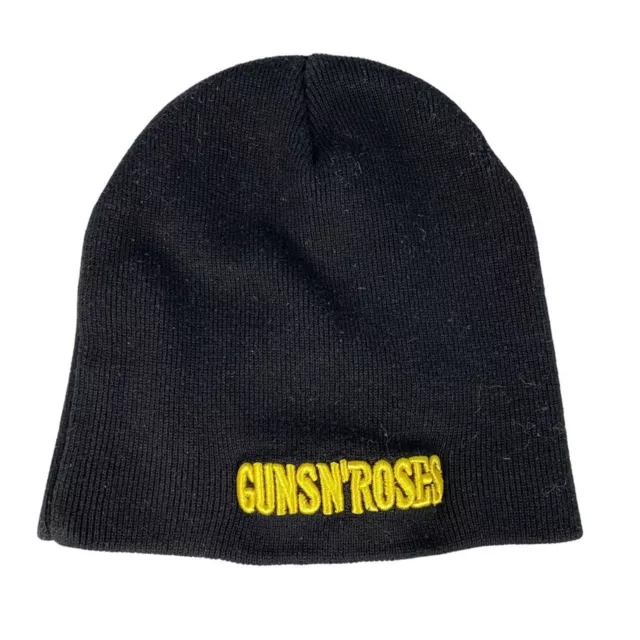 Guns N Roses Unisex Beanie Hat Logo Black Embroidered One Size Stretch Skully 2